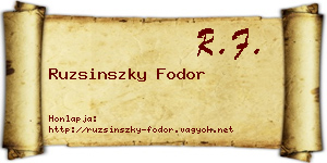 Ruzsinszky Fodor névjegykártya